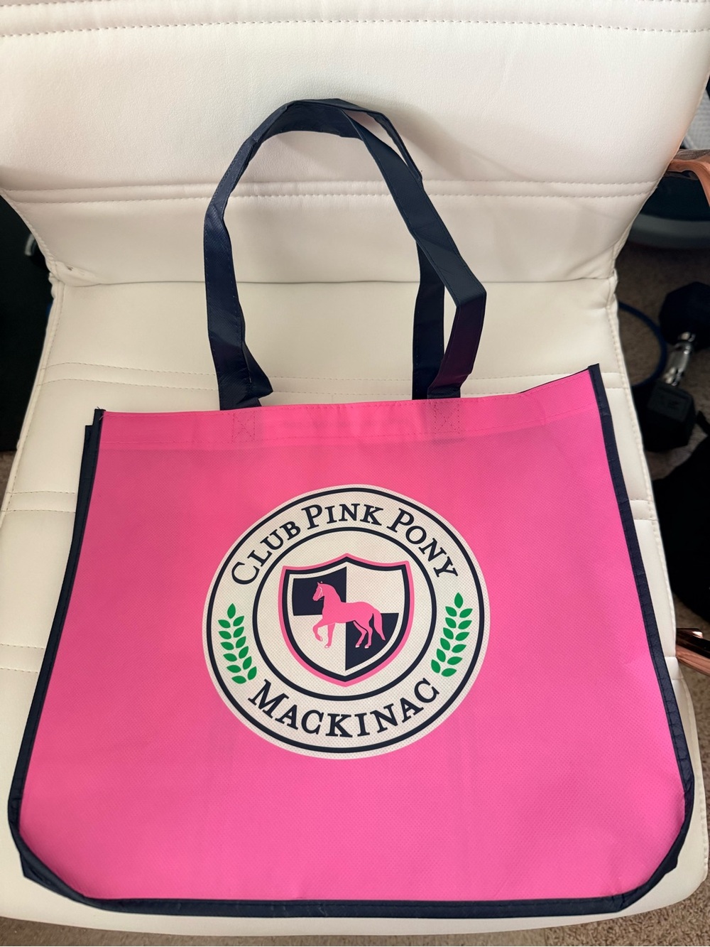 Club Pink Pony Mackinac Pink Logo Tote